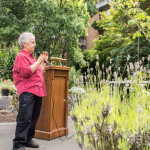 King County Master Gardener Helen Weber speaking at Redefining Vision In Bloom