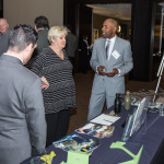 BSC Sales Coordinator David Jefferson (right) and Contact Center Representative Robert Studebaker (left) tell guests about the products we make at The Lighthouse for the Blind, Inc.