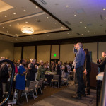 A standing ovation was given to the three employees featured in the video presentation during the event.